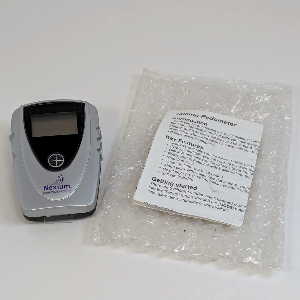 Pharmaceutical Drug Rep Advertising Nexium Talking Pedometer