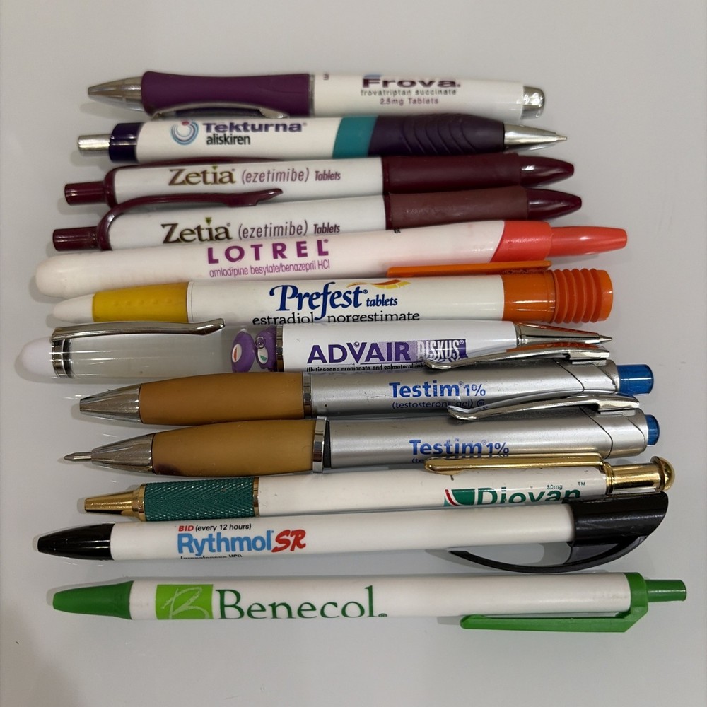 Lot 12 Premium Drug Rep Pens Marker Pharmaceutical Pharma Medical Promo