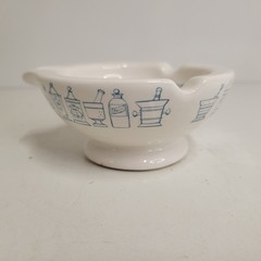 VTG Merck Sharp & Dohme Porcelain Pharmacy Mortar & Pestle Ashtray MSD C. Lamb