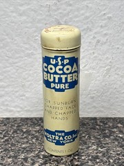 USP Cocoa Butter Woltra Co Vintage Metal Canister w/ Product Advertising