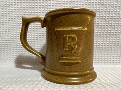 “PHARMACIST” Brown Speckled/Embossed Scales & Rx Mortar&Pestle-Col. Tankard/Mug