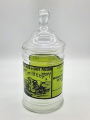 Vintage Glass Apothecary Jar With Lid Army Navy Liniment Medicine Remedy 1970’s