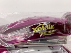 Vtg New in Box Xolair Purple Stapler Logo Both Sides, 6″ Upright Pharma Drug Rep