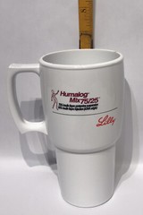Humalog Mix Travel Coffee Tea Mug Cup Drug Rep Pharmaceutical Promo 14 fl oz.