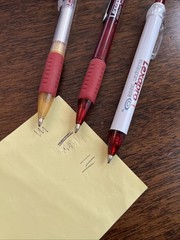 Lot of 3 Lexapro Medical Drug Rep Pharmaceutical Pens Red Grip White Gold Forest