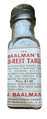 VINTAGE BAALMANN’S Gas Tablets Drugstore Apothecary MCM Medicine Pills Drugs