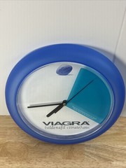 Viagra Clock Pfizer Blue White Drug Rep Marketing Promo Pharma Advertising Vtg