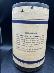 Vintage Unopened Fred Meyer Whole Flaxseed Container 8 oz Linseed USP Prop 27¢