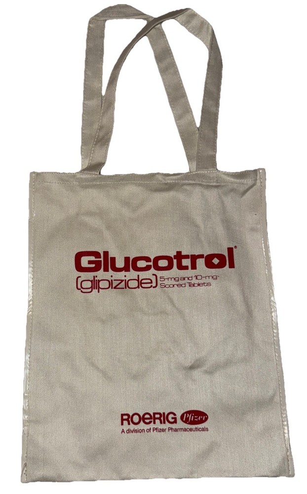 Glucotrol Glipizide Tote Bag Canvas Drug Rep Pharmaceutical Promo Advertising