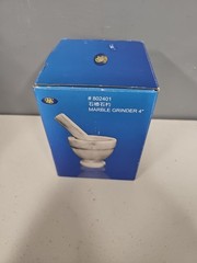 Marble Footed Mortar & Pestle Apothecary Pharmacy Medicine Herb Spice Grinder 4″