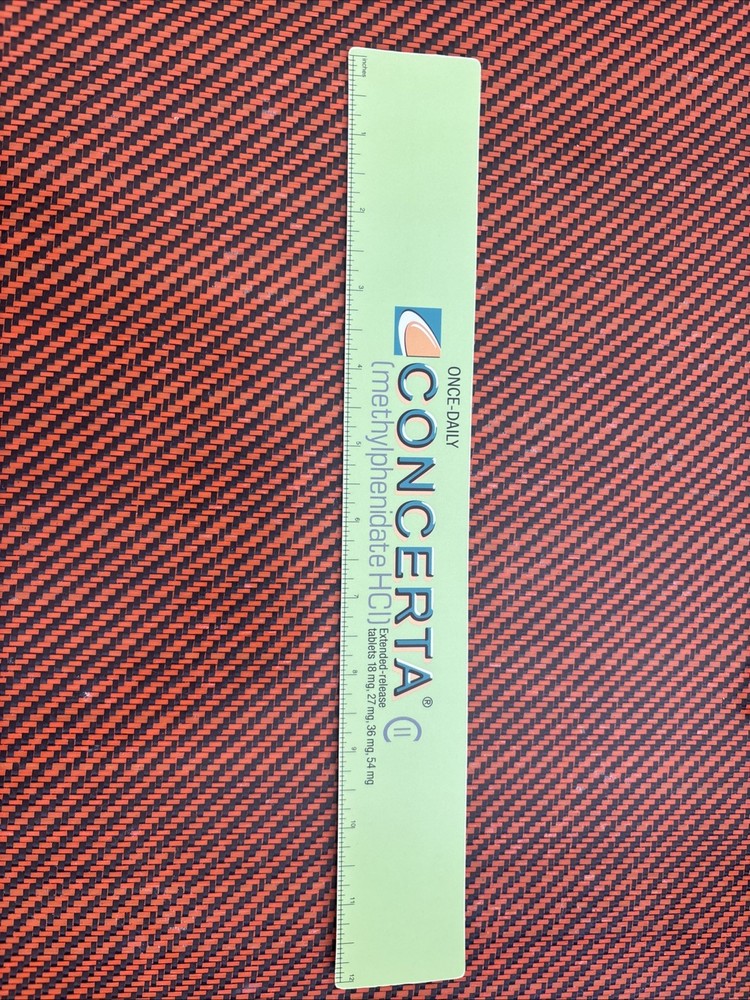 Concerta Pharmaceutical Drug Rep Ruler ADHD School Teacher Graphic Collectible