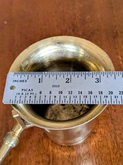 Vintage Brass Mortar & Pestle 3 1/2″ Tall & In Diameter. 6 1/4″ Pestle
