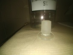 Vintage original apothecary bottle jar 2 liter with cap.