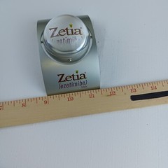 ZETIA Pharmaceutical Spinning Clock W/ Original Box & Directions desk clock