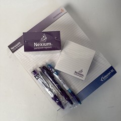 Nexium Stationary – 3 Unique Pens, Post-it Cubes And Large Notepads