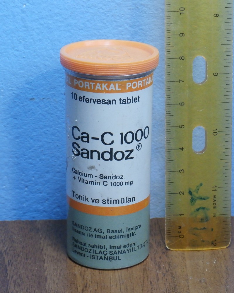Vtg OPTALIDON SANDOZ MED. TIN BOX Swiss (Turkey 1965)