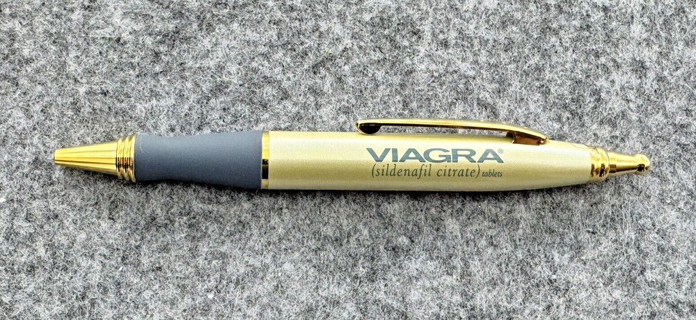 Rare Viagra Gold Blue Drug Rep Pen Ballpoint Pharmaceutical Promotional Metal