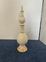 Vintage White Owens Illinois Ceramic Pharmacy Apothecary Finial display RX decor
