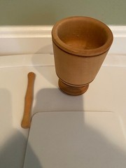 Vintage Wooden Mortar and Pestle 4.5″