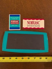 Drug Rep large Magnetic Norvasc business card holder and 2 Norvasc magnets.