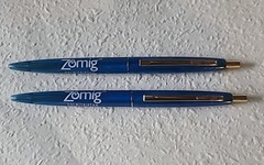 (2) ZOMIG drug promotional Blue Gold BIC CLIC Ballpoint Pen Pharmaceutical Adver