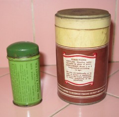 2 Vinatge Medicine Tins Dr. Edwards Olive Tablets & National Epsom Salt