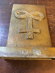 1979 Vintage Brass Pharmacy Stand, Paperweight, Tinactin, Secundum Artem
