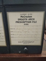 HS McCracken Prescription File Box Vintage Chicago Craft Storage Steampunk Stack