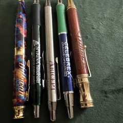 B20 Vintage pharmaceutical drug rep pens lot of 5 METAL
