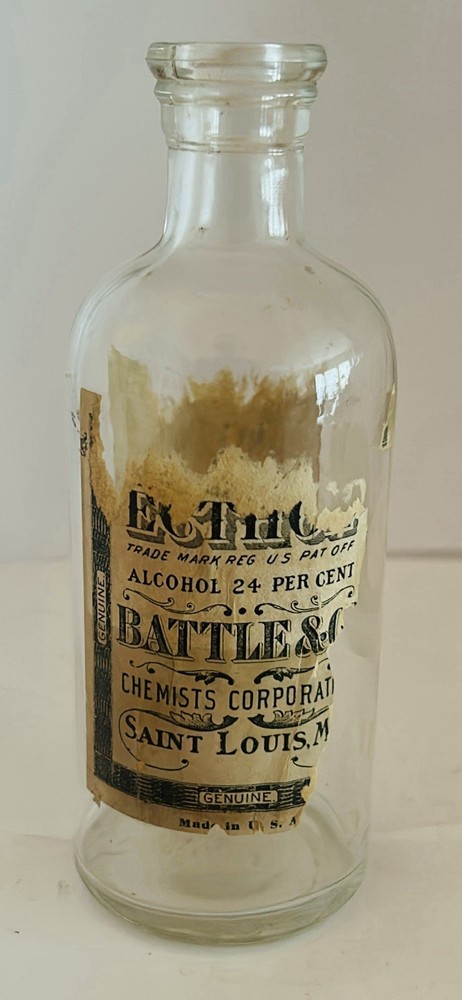 Rare Ecthol Battle & Company Glass Medicine Bottle 🔥 Antique Pharmacy