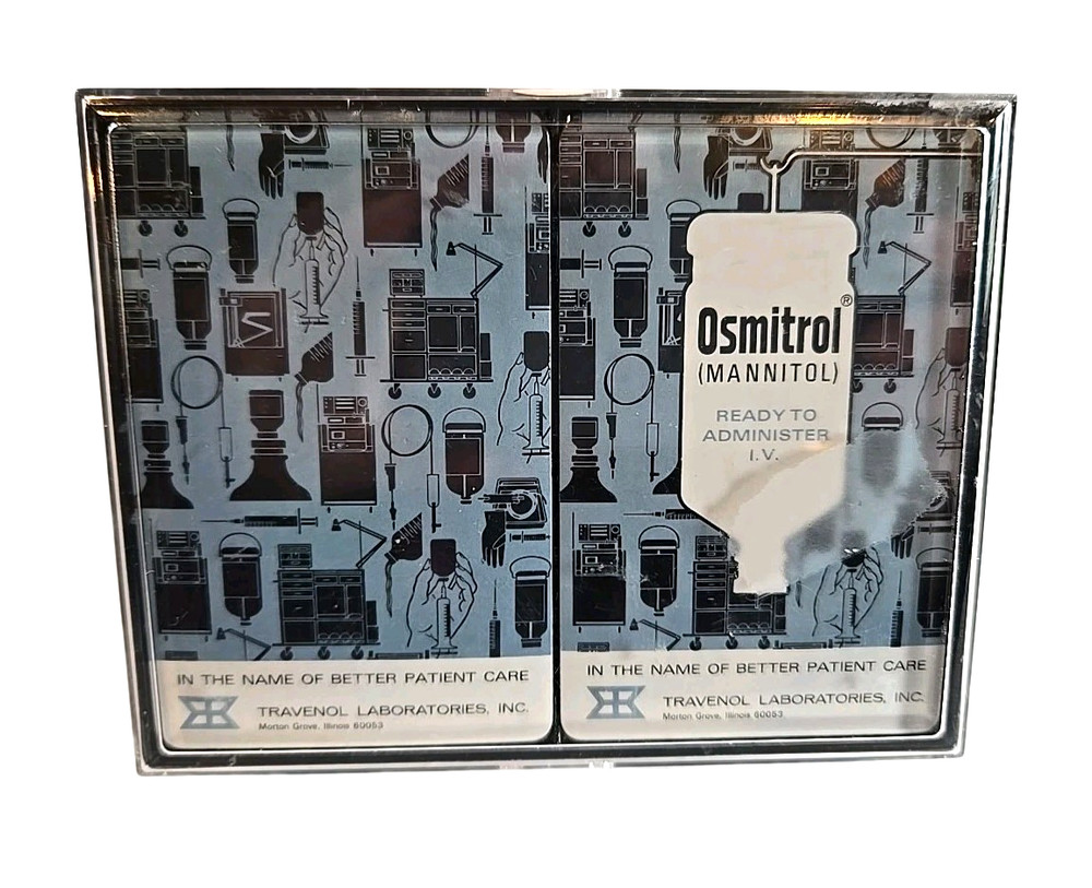 Rare Osmitrol Ready To Administer I.V. Playing Cards Travenol Lab Collectible