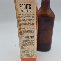 Vintage 1950’s SCOTT’S EMULSION BOTTLE w/ Contents Harold Ritchie, CLIFTON NJ