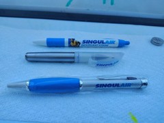 Singulair 3 pen lot 2 Metal 1plastic Drug Rep Pharma Movie Prop Swag New