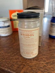 5 vintage stomach and laxative 1950’s including Bromosetzer cobalt bottle, exlax