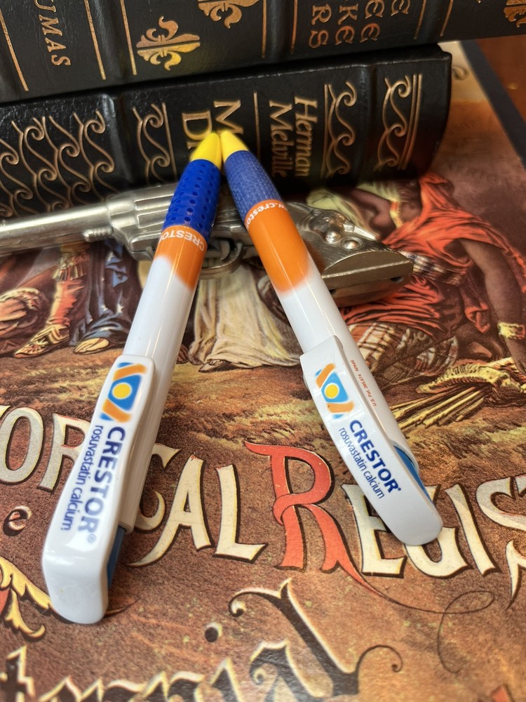 2 Collectible Crestor Pharmaceutical Drug Rep Pens!
