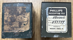 Vintage Phillips Metal File Pharmacy Prescription Box – two