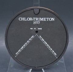 VINTAGE 1977 CHLOR-TRIMETON BRONZE PLAQUE RX EASEL BACK OR WALL HANG DISPLAY