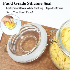 Glass Jars With Airtight Lid 16 Oz (Set Of 6) Wide Mouth Mason Glass Airtight…
