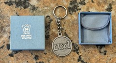 Olde Colonial Pewter Mortal And Pestal Keychain NOS