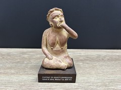 Vintage Portrait Of Anxiety/Depression Etrafon Promo Clay Figurine Mexico 800AD
