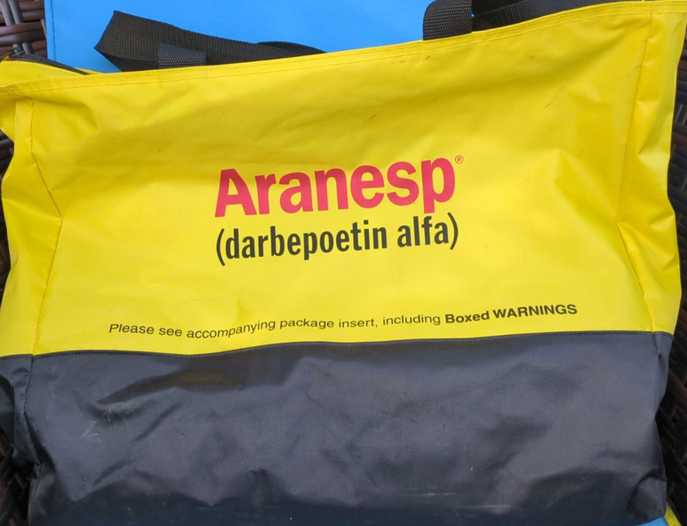 ARANESP Darbepoetin Pharmaceutical PROMO Yellow Large Tote Bag 17″x16″ Zipper