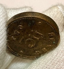 Two Drams 3ij brass Apothecary Weight Victorian Registered March 16 1847 W & T.A