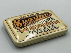 Vintage SPARTAN ASPIRIN Medical Drug TIN Advertising Petersburg VA