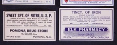 21 Original Vintage North Carolina Pharmaceutical Labels Unused slf1