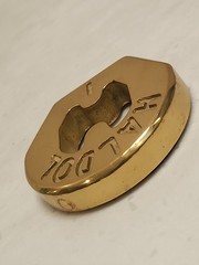 HALDOL Brass Paper Weight Vintage Pharmaceutical Promotional 2.75″x2.25″