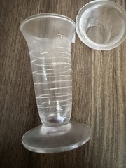 Vintage Glass Apothecary Measuring Cup 20cc TD Etched ML Dose Medicine w/ Insert