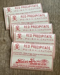 antique POISON LABELS RITER BROS DRUGSTORES UTAH & IDAHO lot of 5