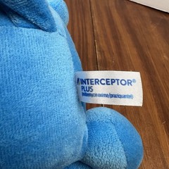 Rare Interceptor Plus Blue Plush Advertising Dog 14″ Drug Rep Pharmaceutical