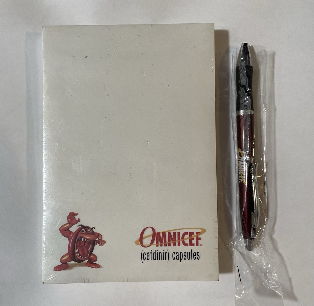 NEW Omnicef Pharmaceutical Paper Tablet Pad Metal Pen Stylus Premium UNTESTED