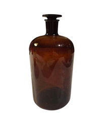 Schott Mainz Jenaer Glas Pharmacy Bottle 33.8oz Braun 8 11/16in Collector’s